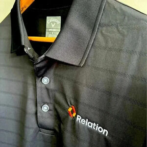 NWOT Callaway Golf Shirt size Large. Dark grey with pixel stripes. Short sleeve.